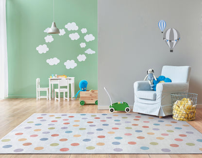 Multi Dot Modern Multi Color Area Flat-Weave Rug