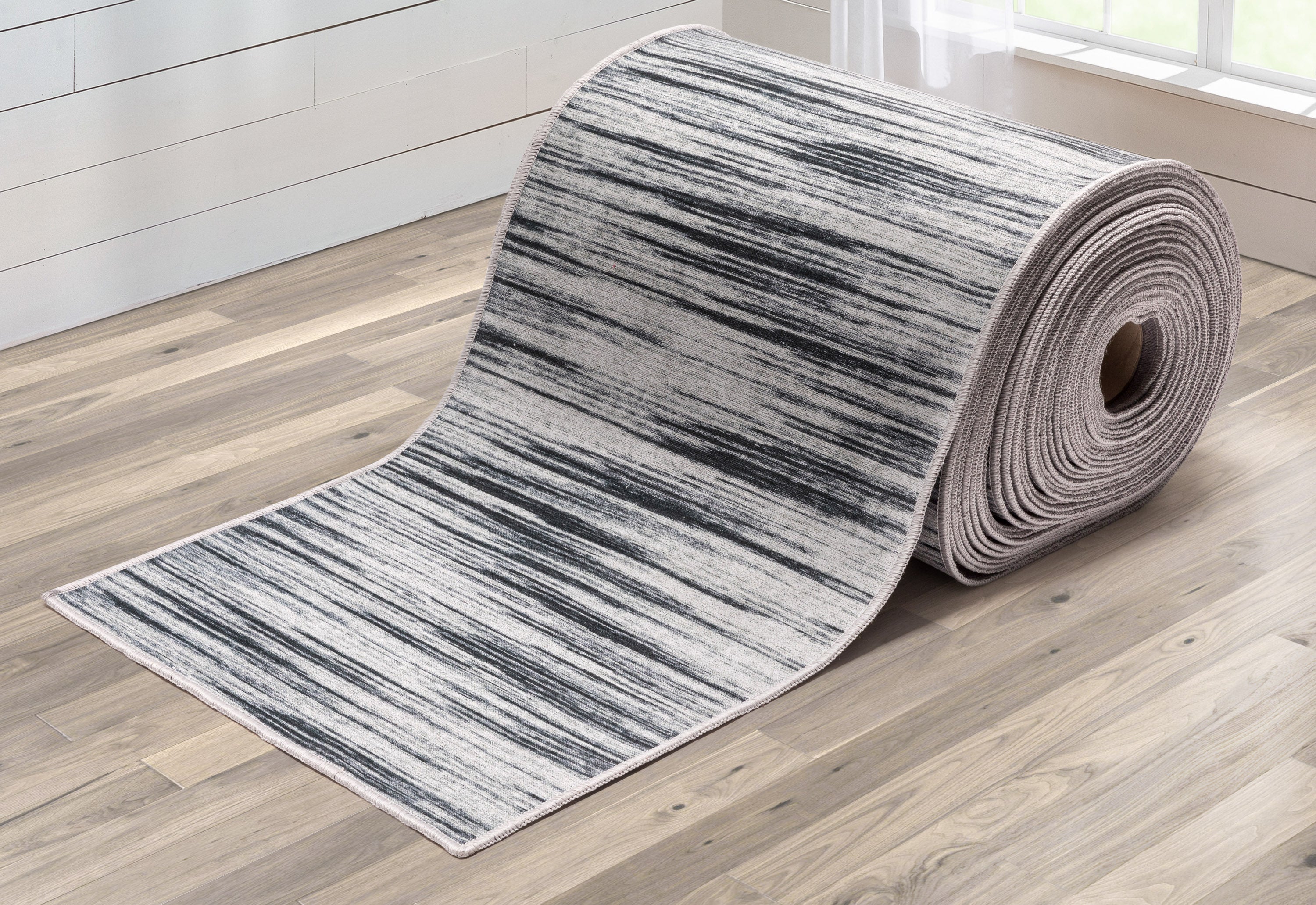 Custom Size Runner Modern Abstract Print Grey Choose Your Width x Choose Your Length Hallway Runner Rug