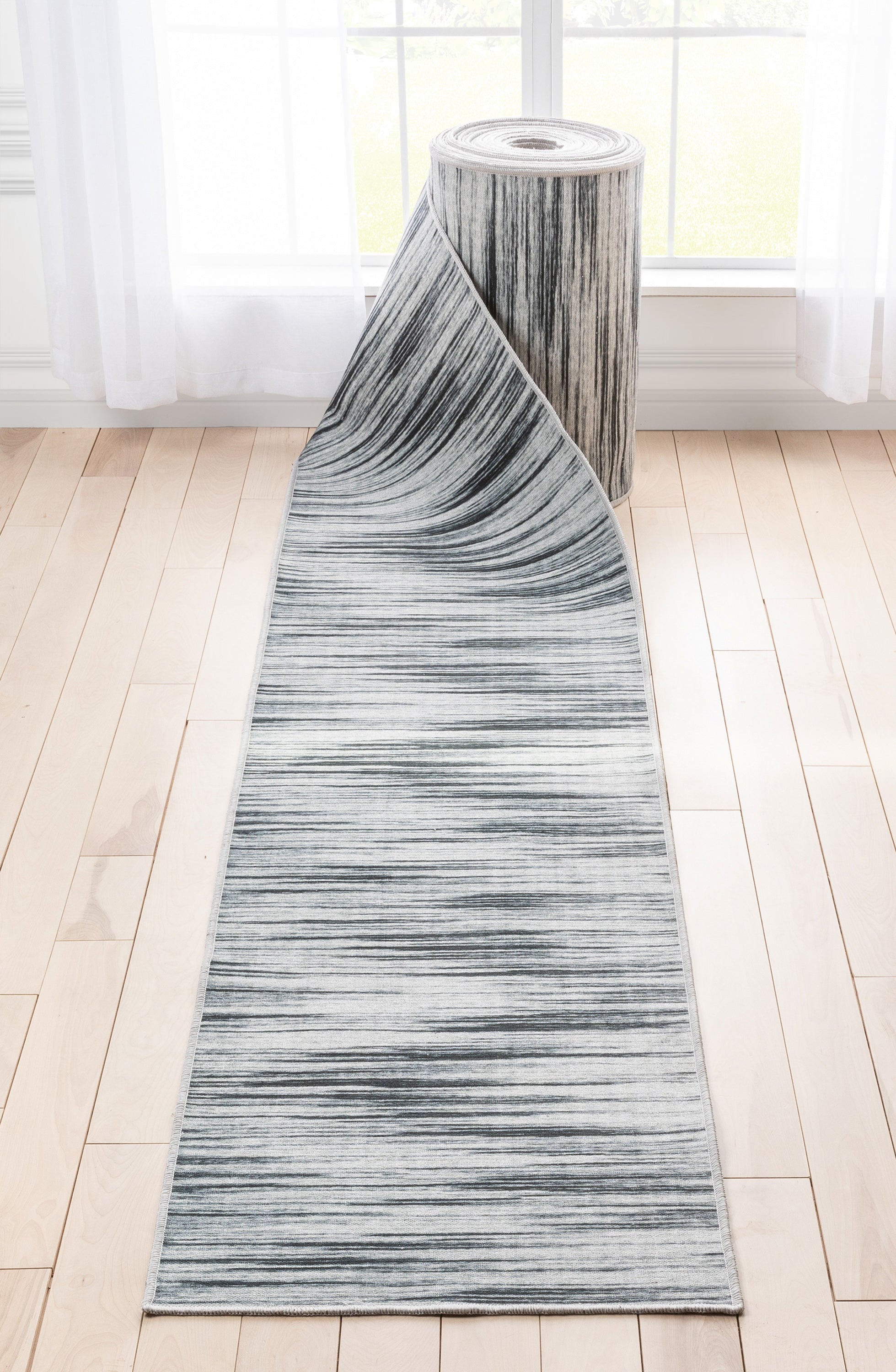 Custom Size Runner Modern Abstract Print Grey Choose Your Width x Choose Your Length Hallway Runner Rug