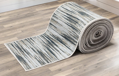 Custom Size Runner Modern Abstract Print Ivory Brown Choose Your Width x Choose Your Length Hallway Runner Rug