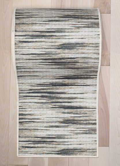 Custom Size Runner Modern Abstract Print Ivory Brown Choose Your Width x Choose Your Length Hallway Runner Rug