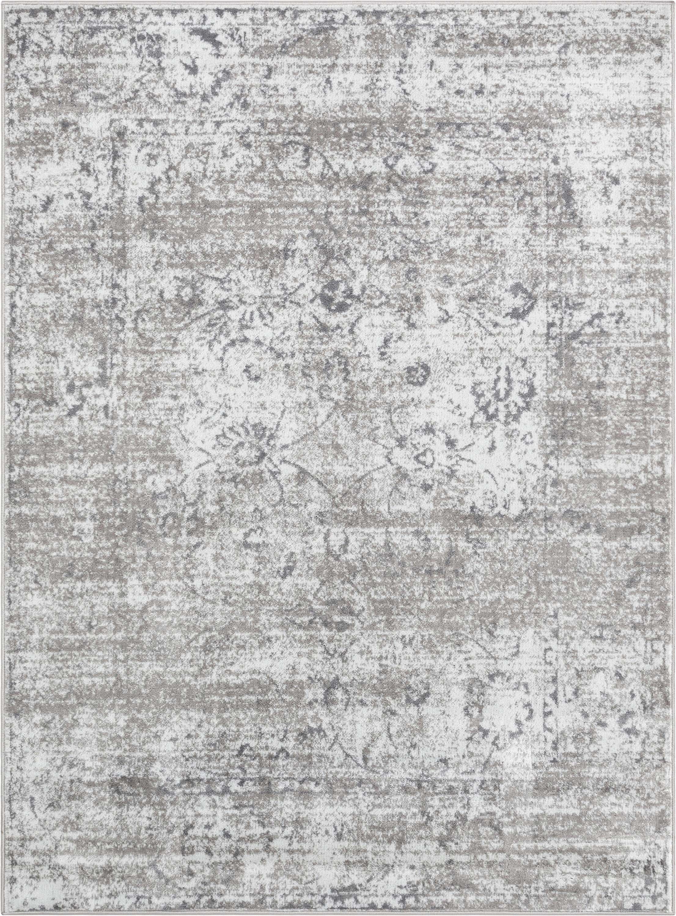 Thiva Vintage Oriental Floral Pattern Ivory Rug