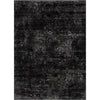 Thiva Vintage Oriental Floral Pattern Black Rug