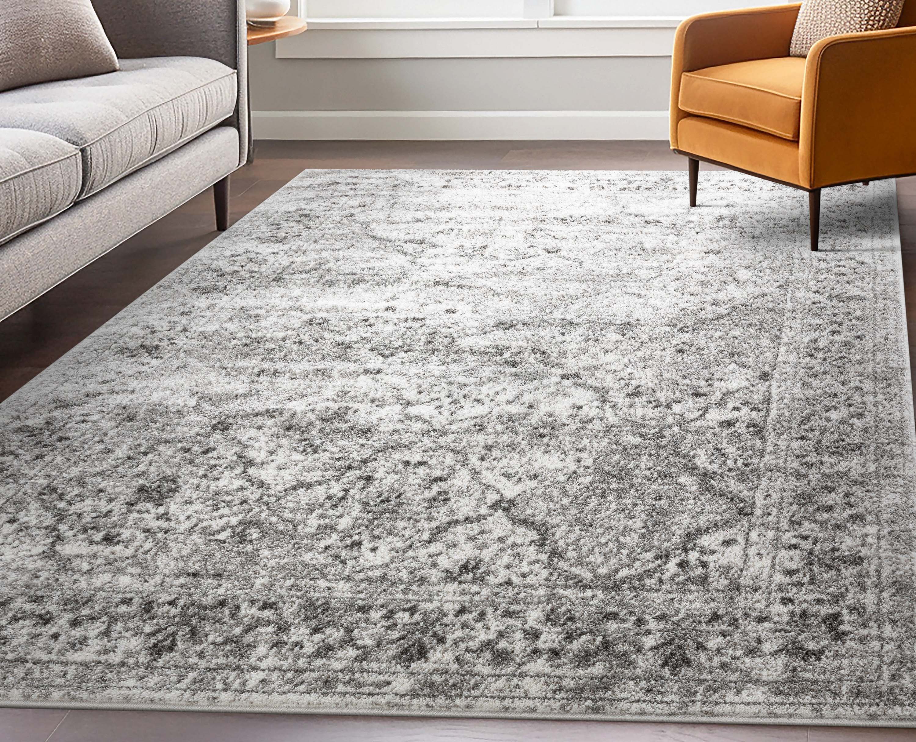 Argos Modern Vintage Lattice Ivory Grey Rug