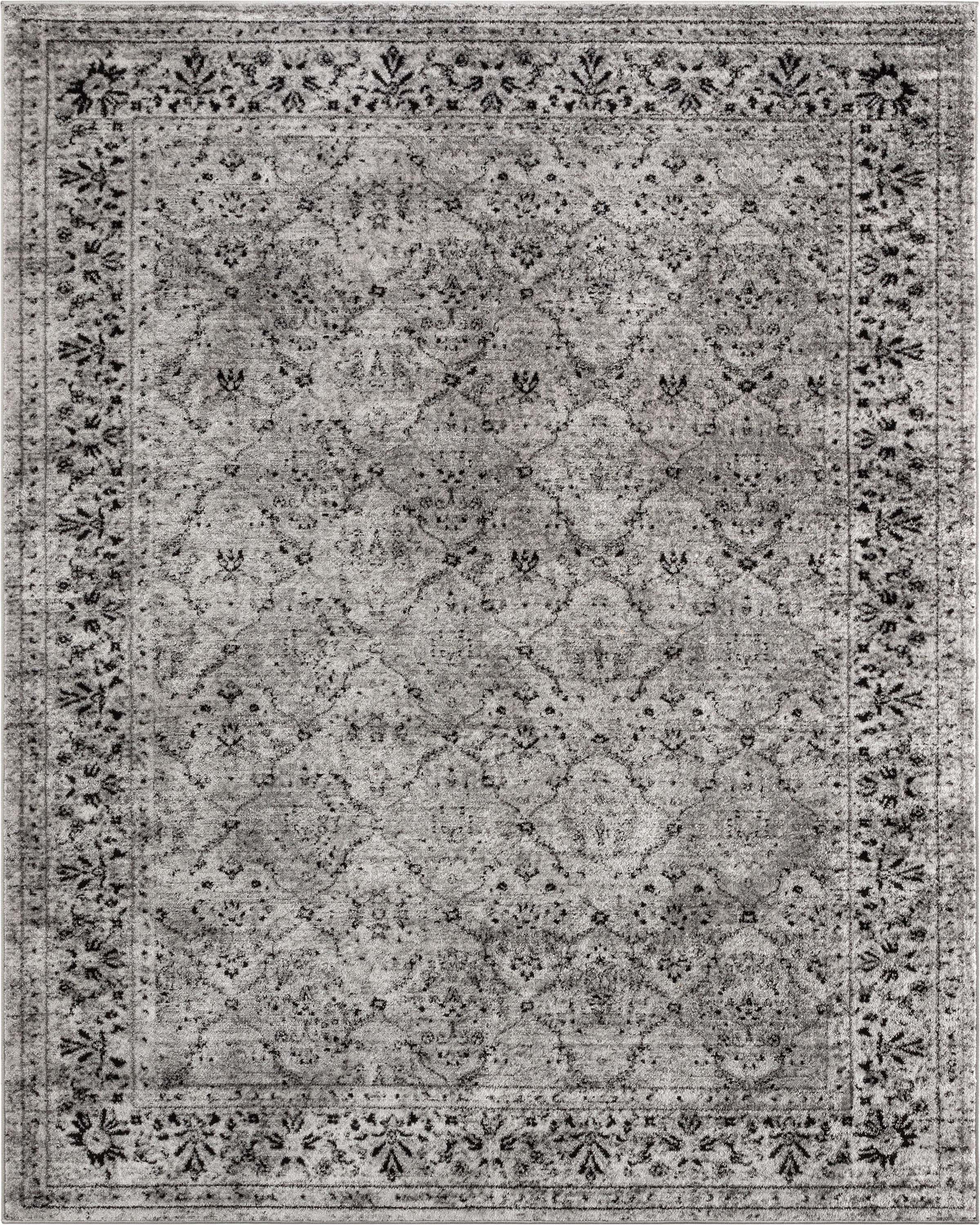 Argos Modern Vintage Lattice Grey Rug