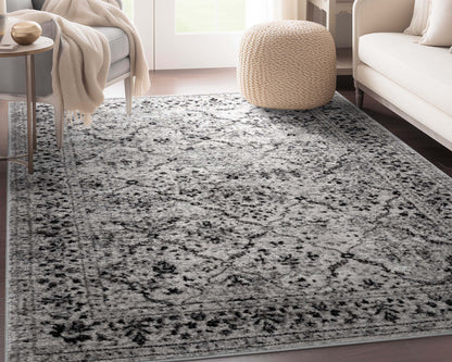 Argos Modern Vintage Lattice Grey Rug