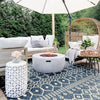 Nord Moroccan Tribal Indoor Outdoor Blue Flatweave Rug