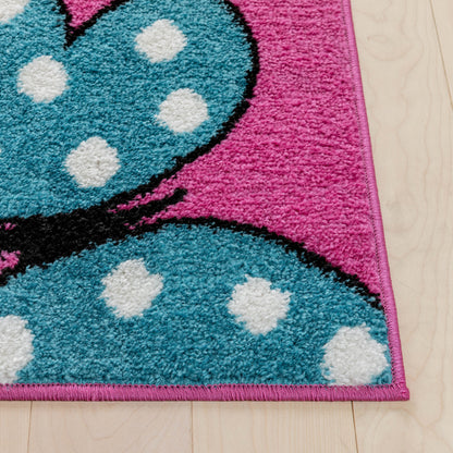 Starbright Daisy Butterflies Pink Rug