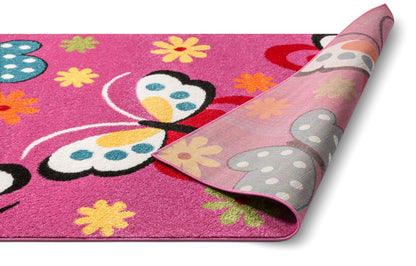 Starbright Daisy Butterflies Pink Rug