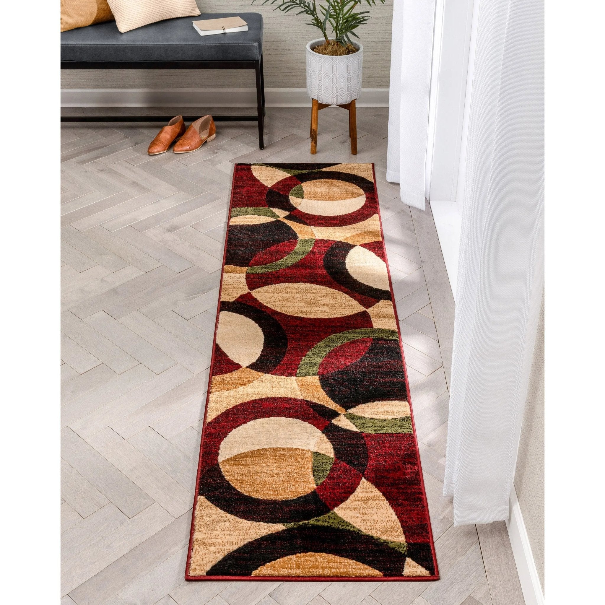 Bingo Red Modern Rug Well Woven