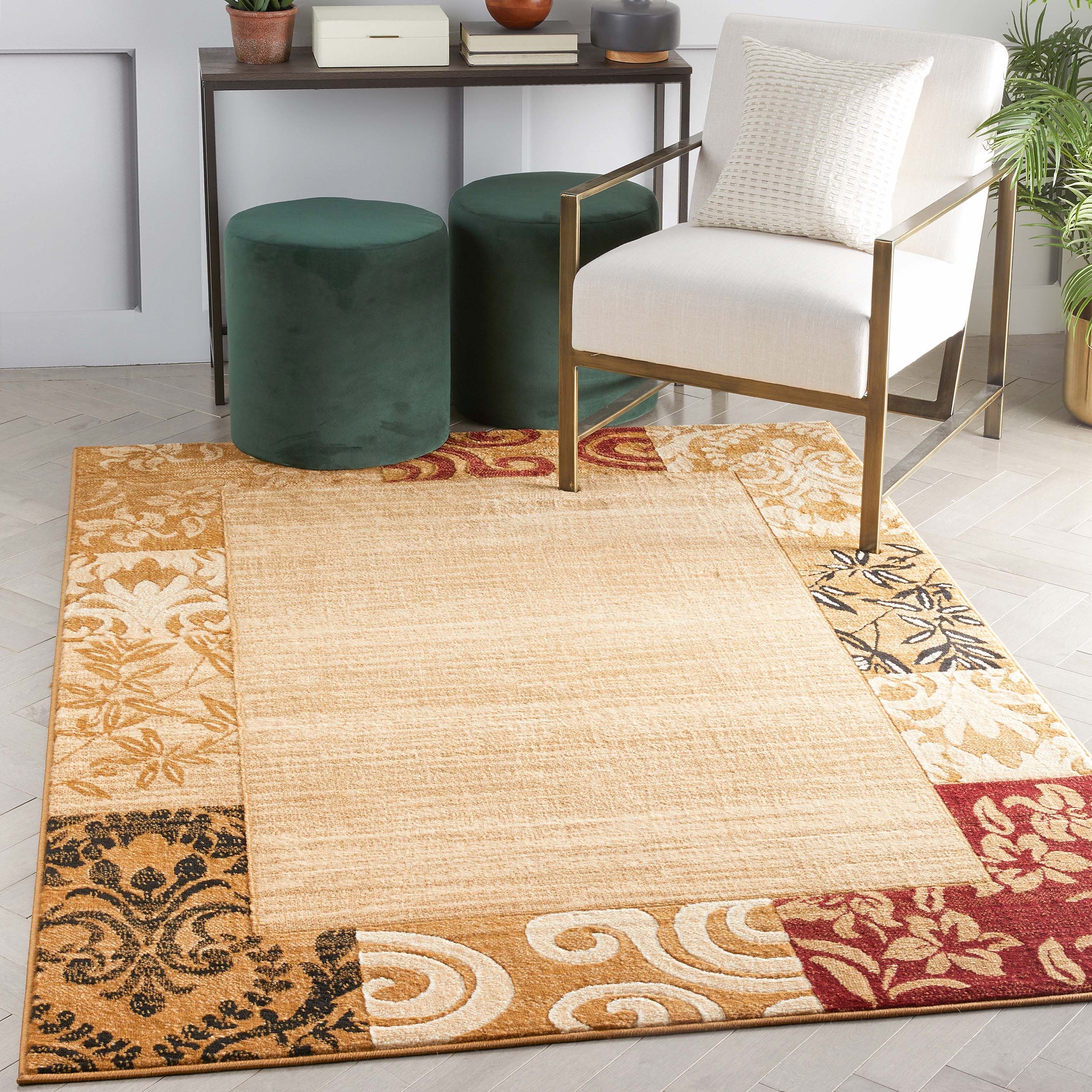 Damask Ivory Transitional Rug