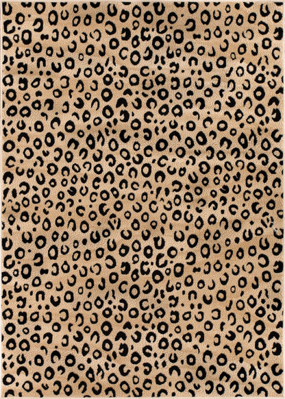 Leopard Brown Black Animal Print Rug