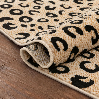 Leopard Brown Black Animal Print Rug