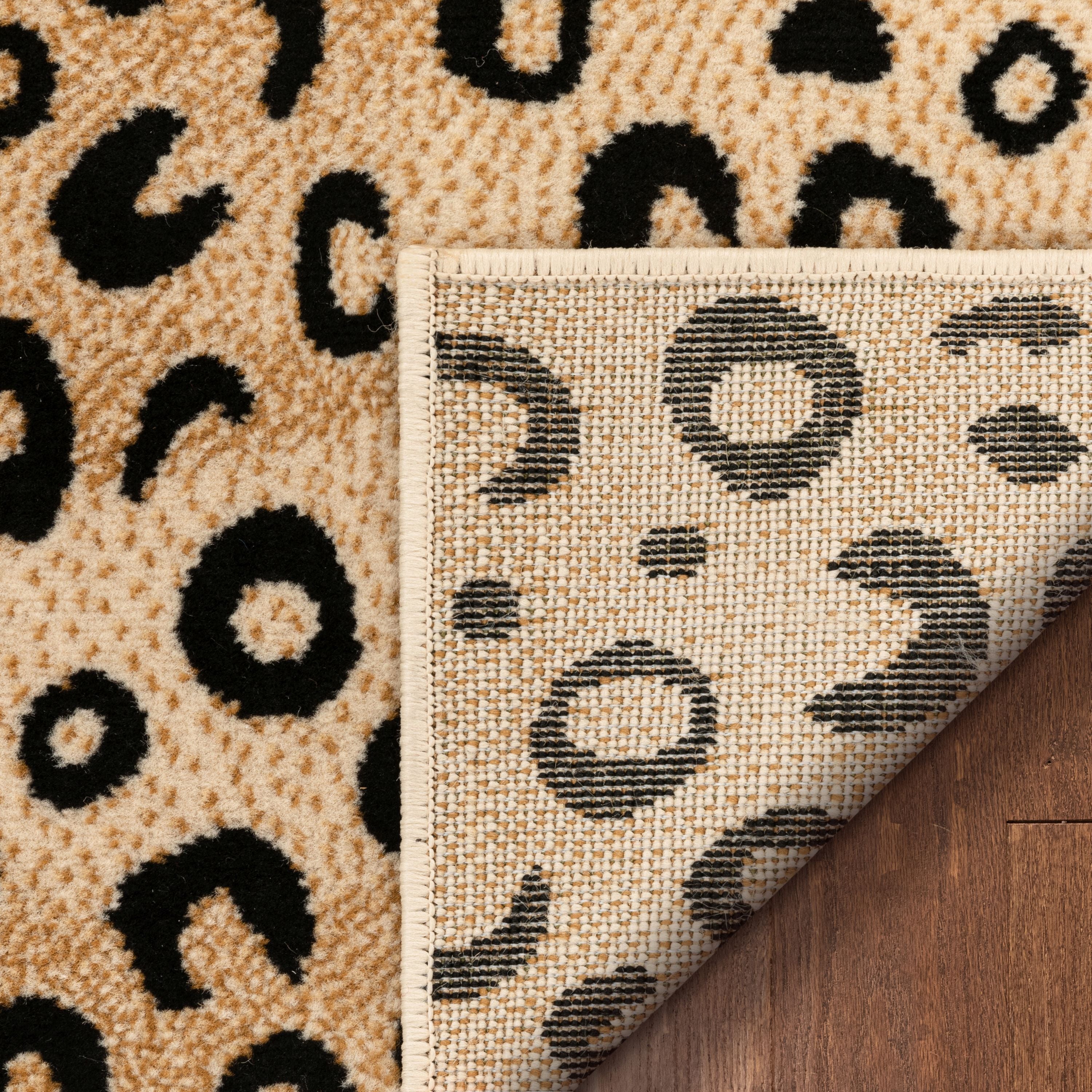 Leopard Brown Black Animal Print Rug