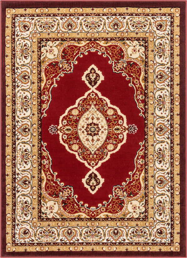 Isfahan Medallion Red Traditional Rug