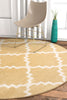 Lulu's Lattice Gold Modern 5'3" Round Rug