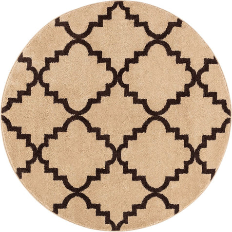 Lulu's Lattice Ivory Modern 5'3" Round Rug