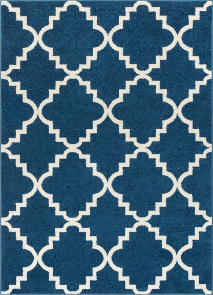 Lulu's Lattice Navy Blue Modern Rug