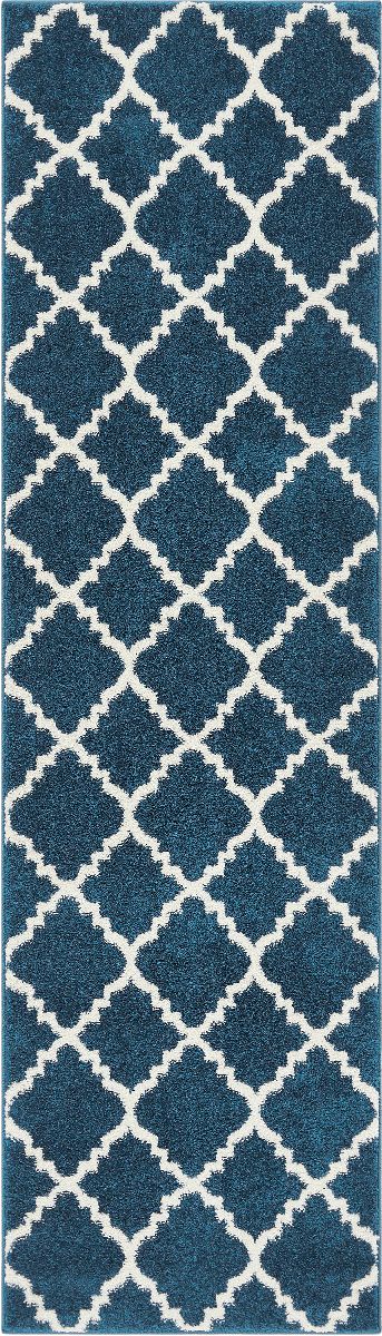 Lulu's Lattice Navy Blue Modern Rug