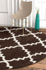 Lulu's Lattice Brown Modern 5'3" Round Rug