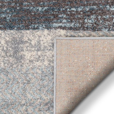 Laken Geometric Distressed Grey Rug