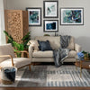 Laken Geometric Distressed Grey Rug