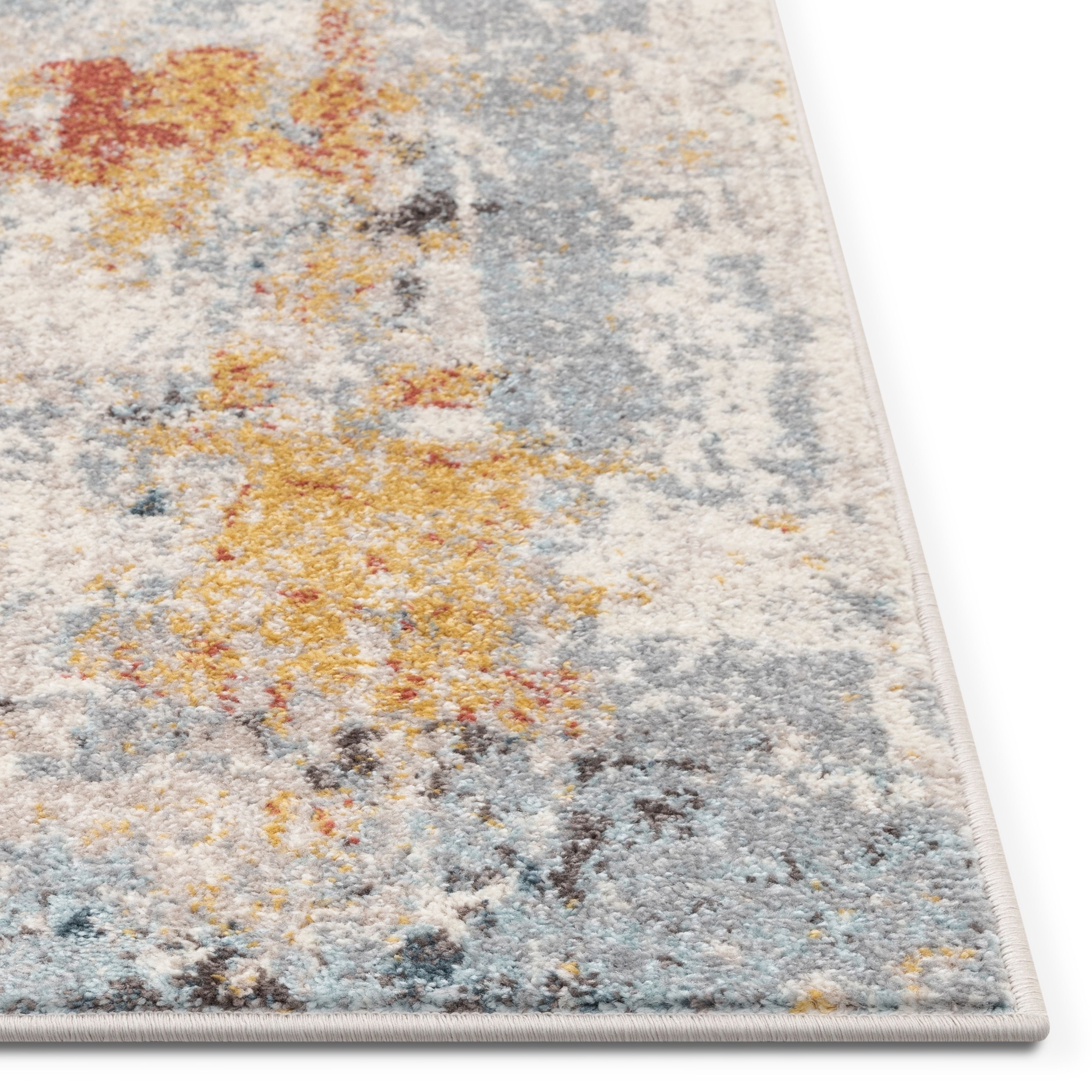 Nadine Abstract Vintage Distressed Blue Rug