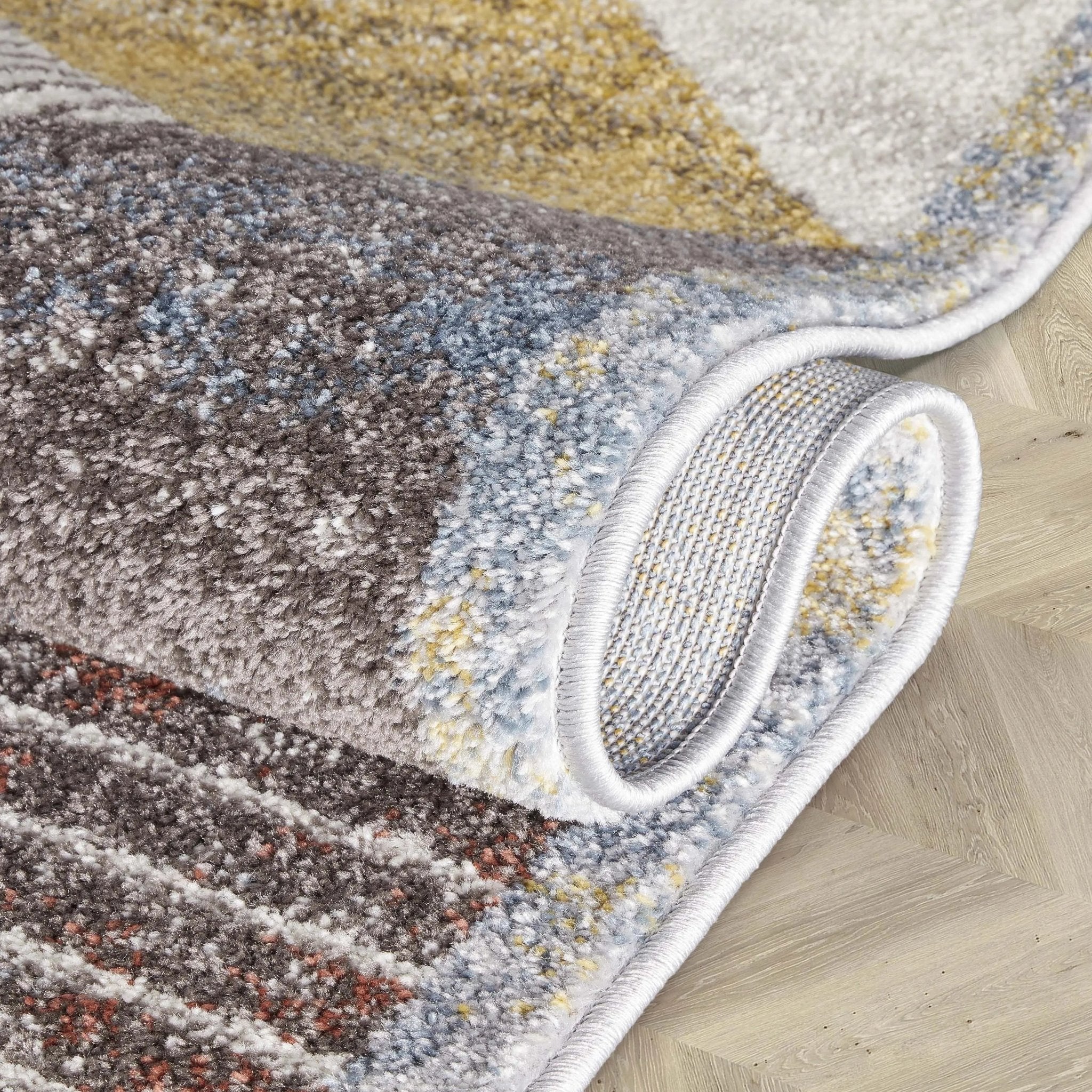 Jacey Geometric Distressed Grey Rug Well Woven