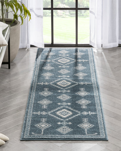 Azra Tribal Medallion Dark Blue Rug