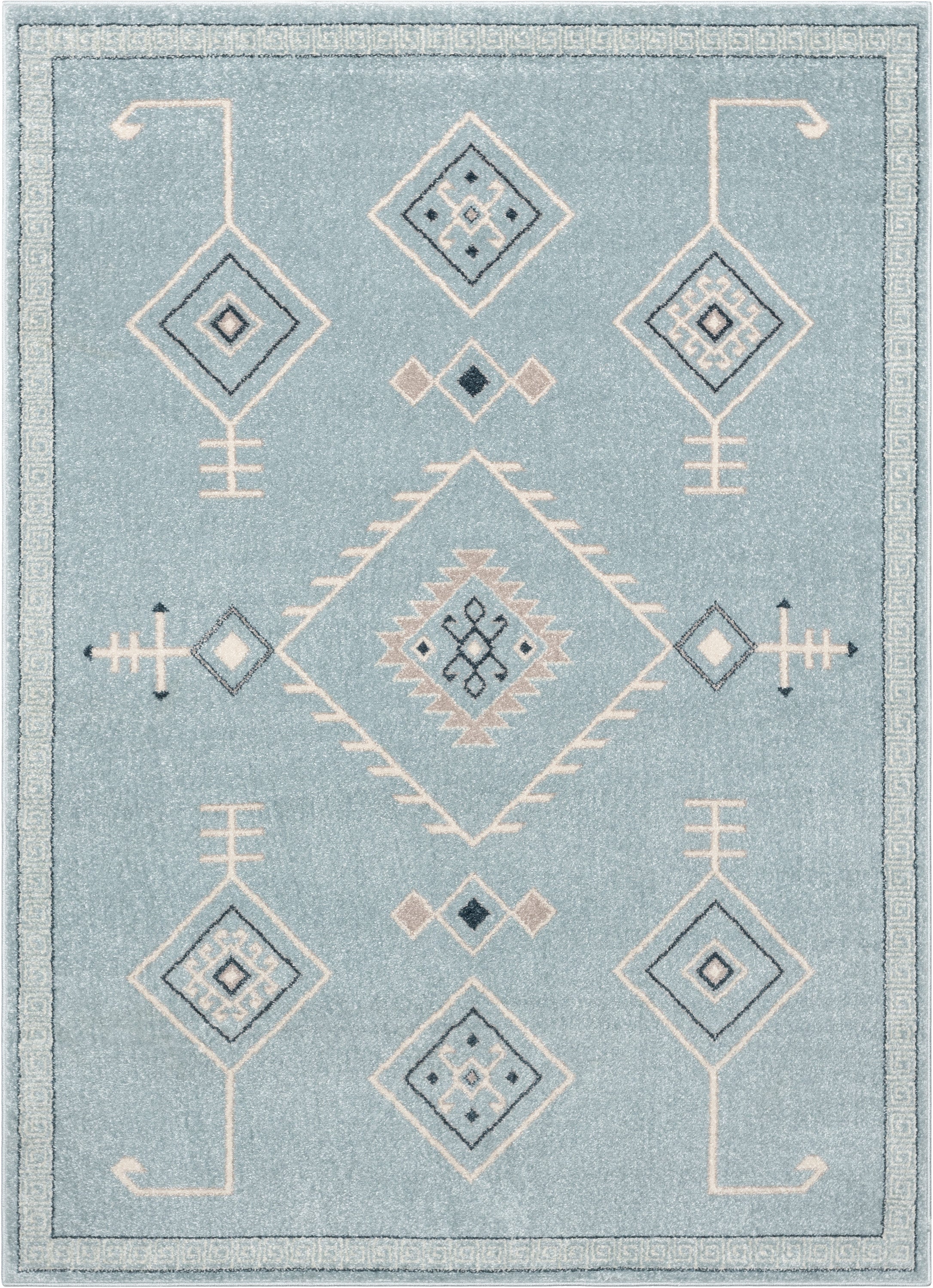 Azra Tribal Medallion Light Blue Rug