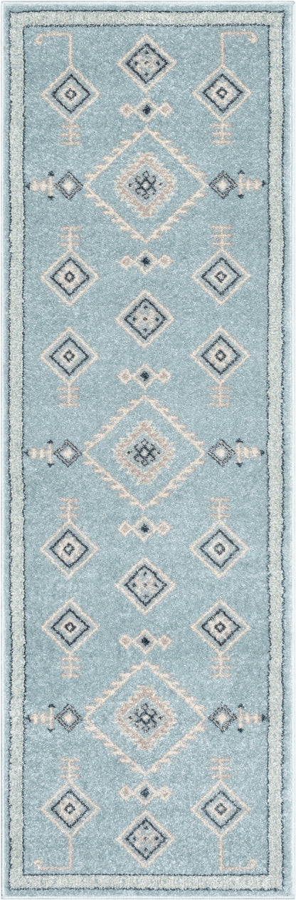 Azra Tribal Medallion Light Blue Rug