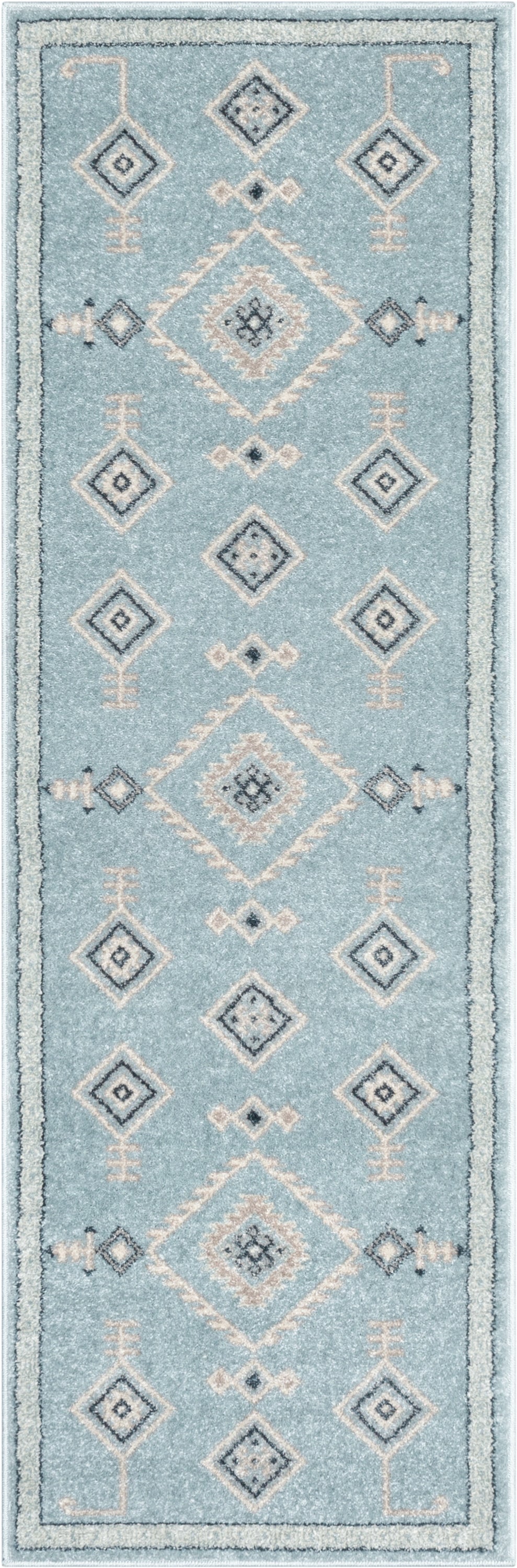 Azra Tribal Medallion Light Blue Rug