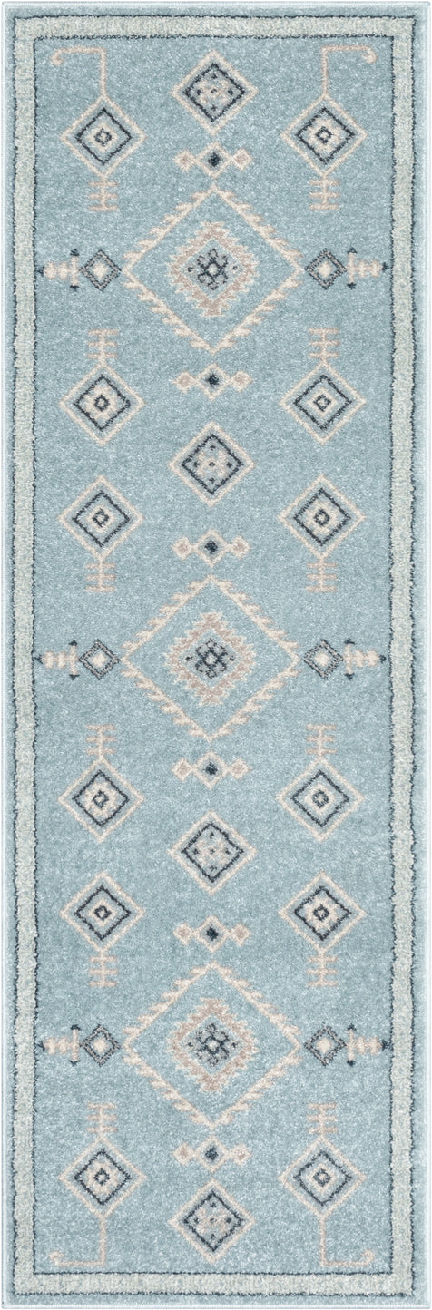 Azra Tribal Medallion Light Blue Rug