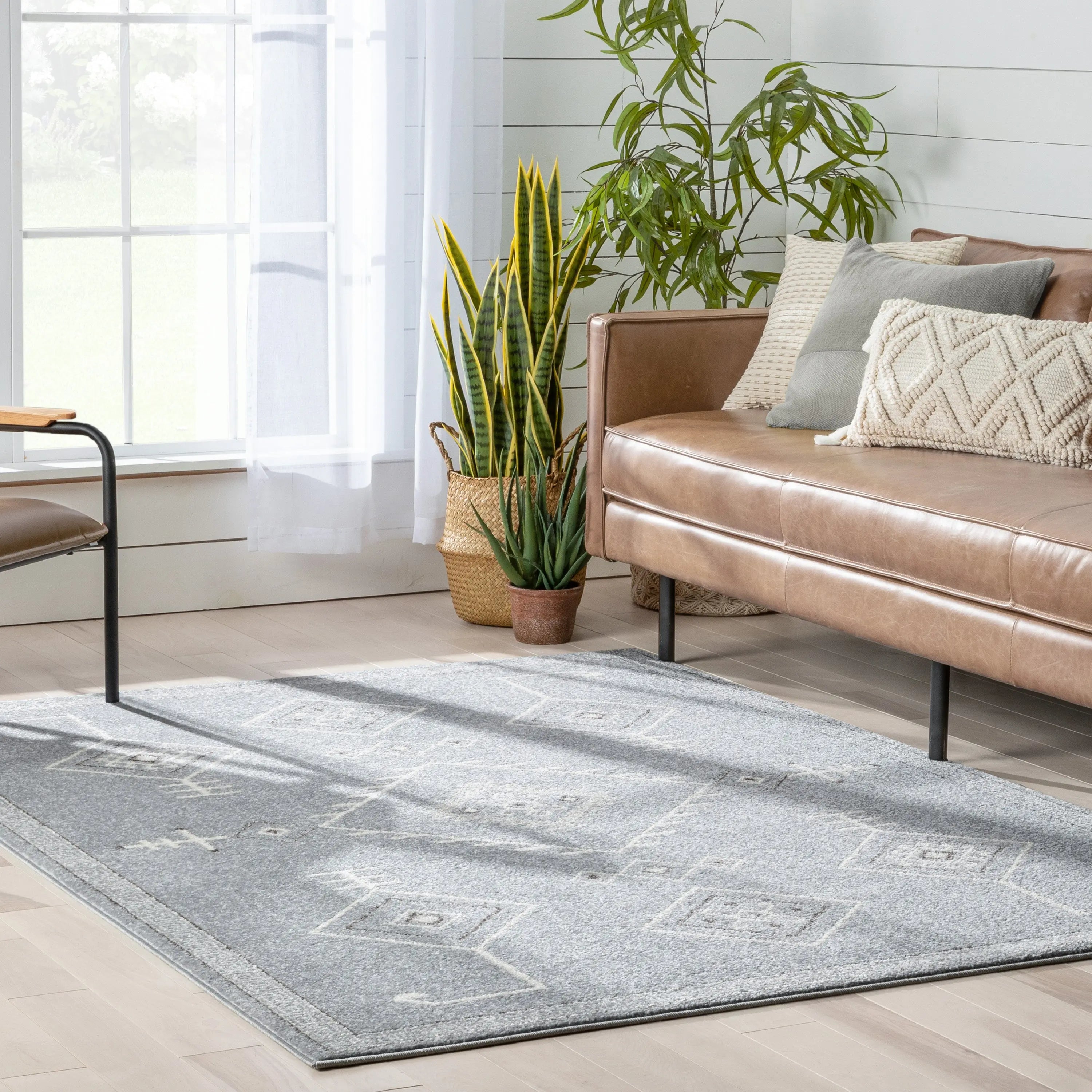 Azra Tribal Medallion Grey Rug Well Woven