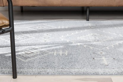 Azra Tribal Medallion Grey Rug Well Woven