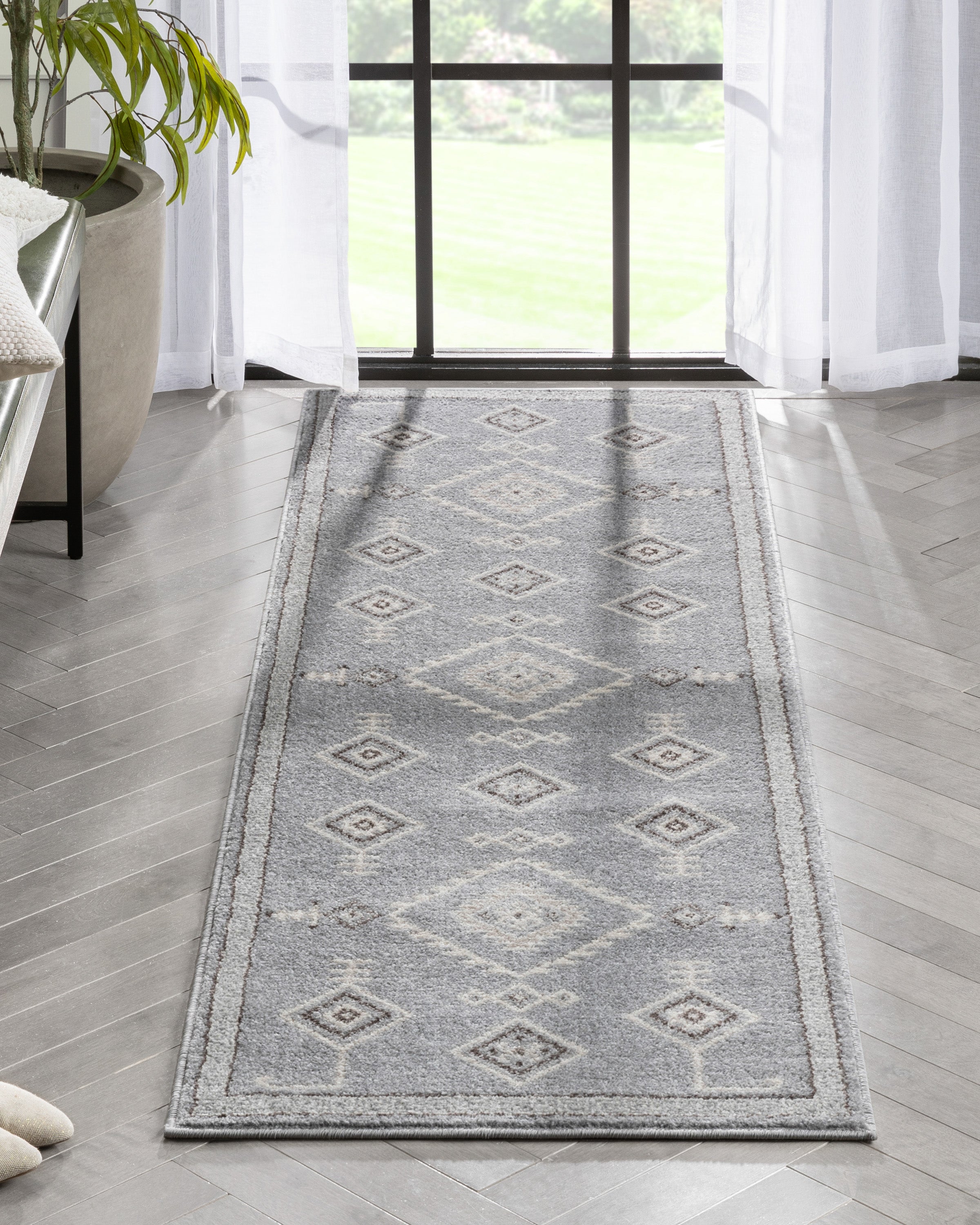 Azra Tribal Medallion Grey Rug