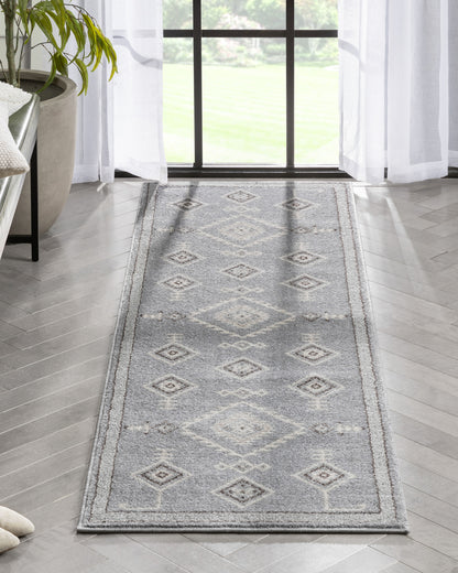 Azra Tribal Medallion Grey Rug