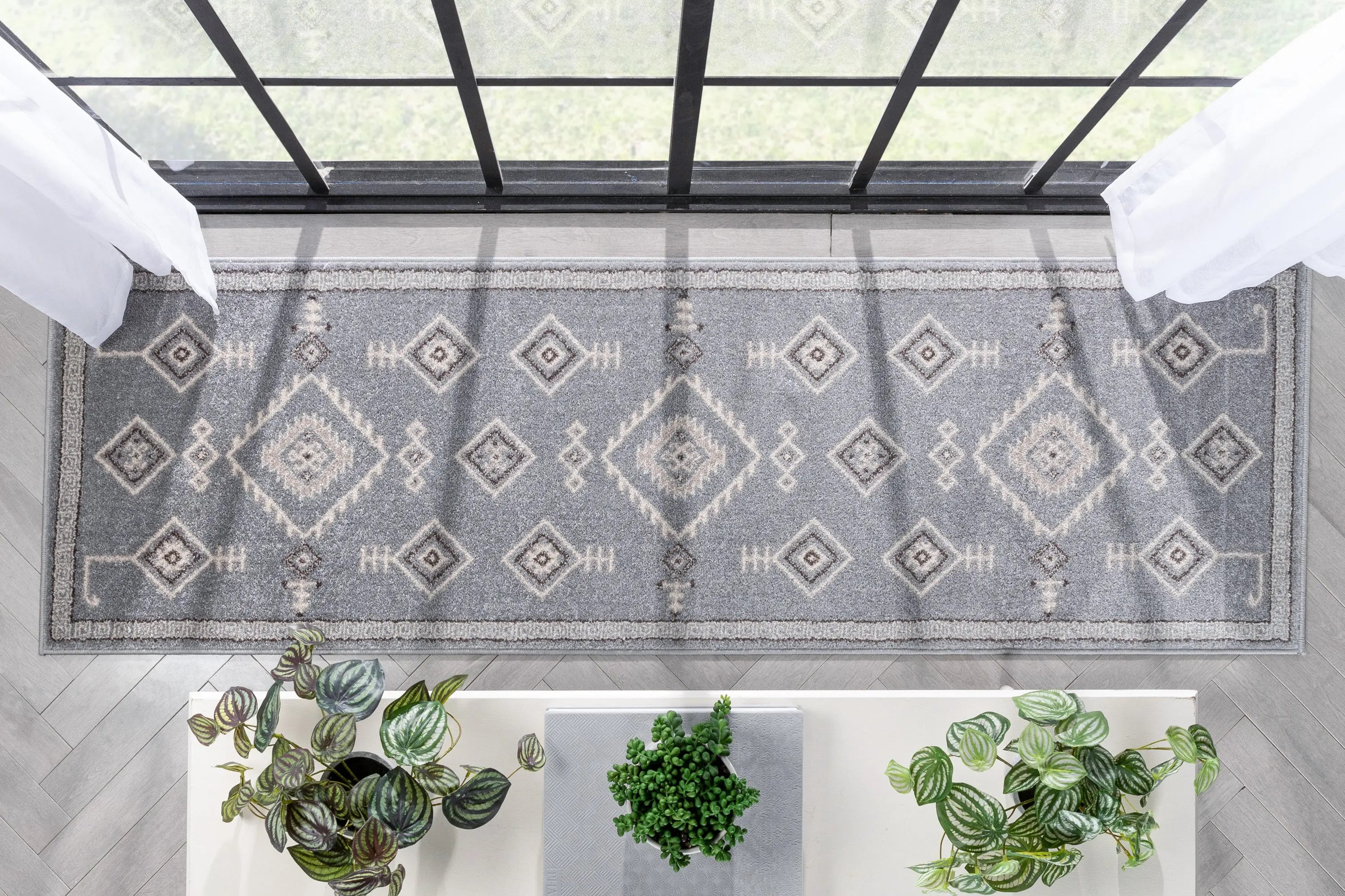 Azra Tribal Medallion Grey Rug Well Woven