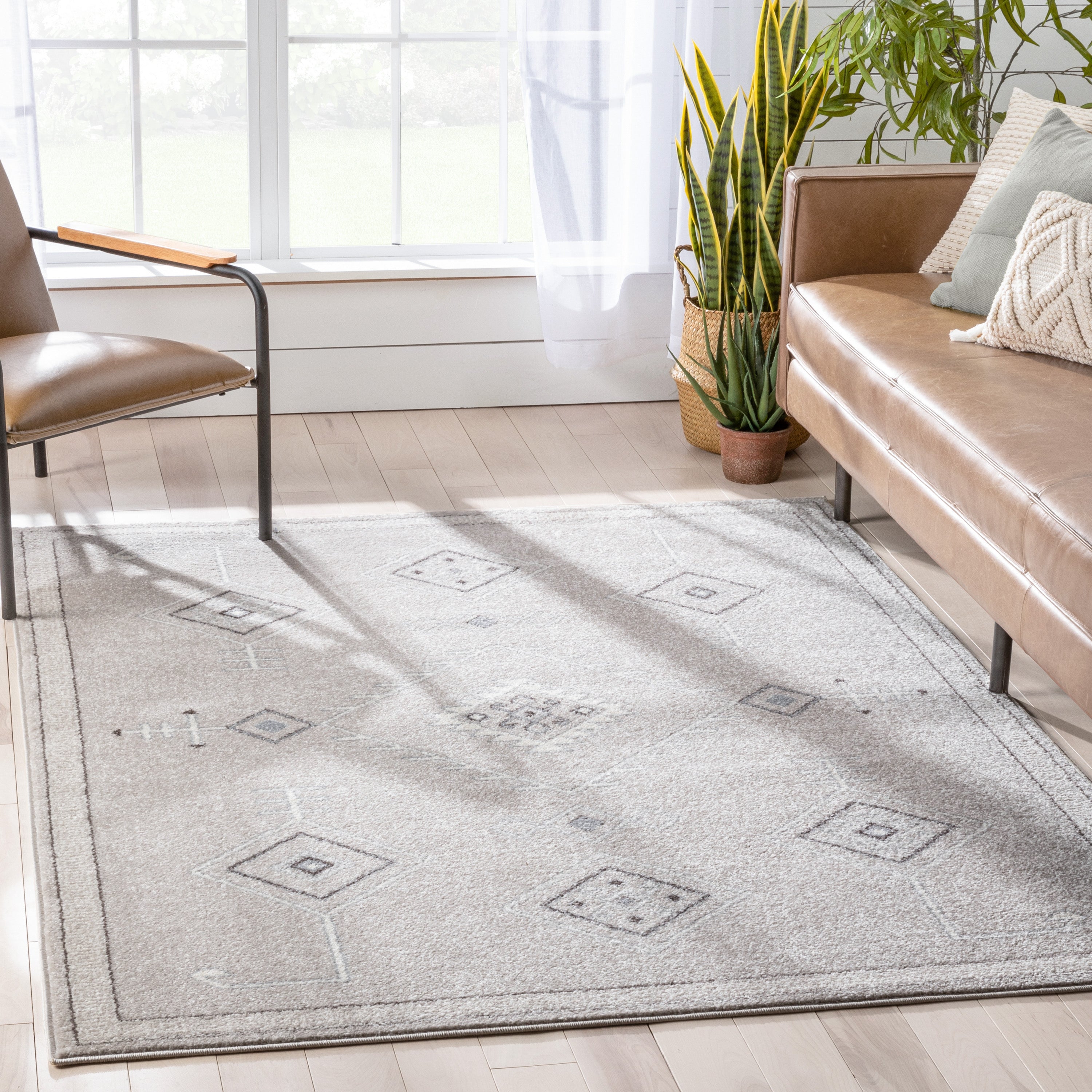 Azra Tribal Medallion Beige Rug