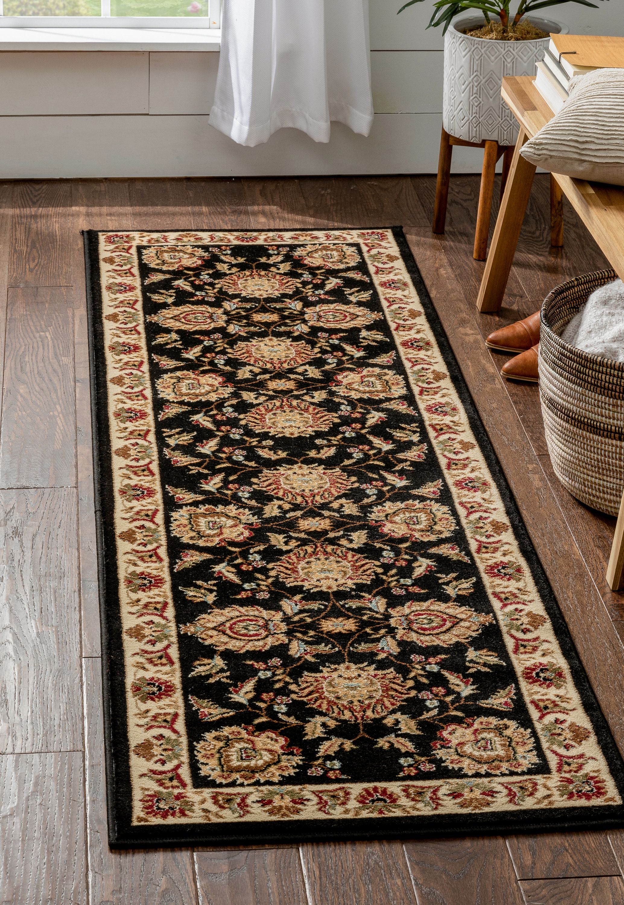 Abbasi Black Traditional Rug