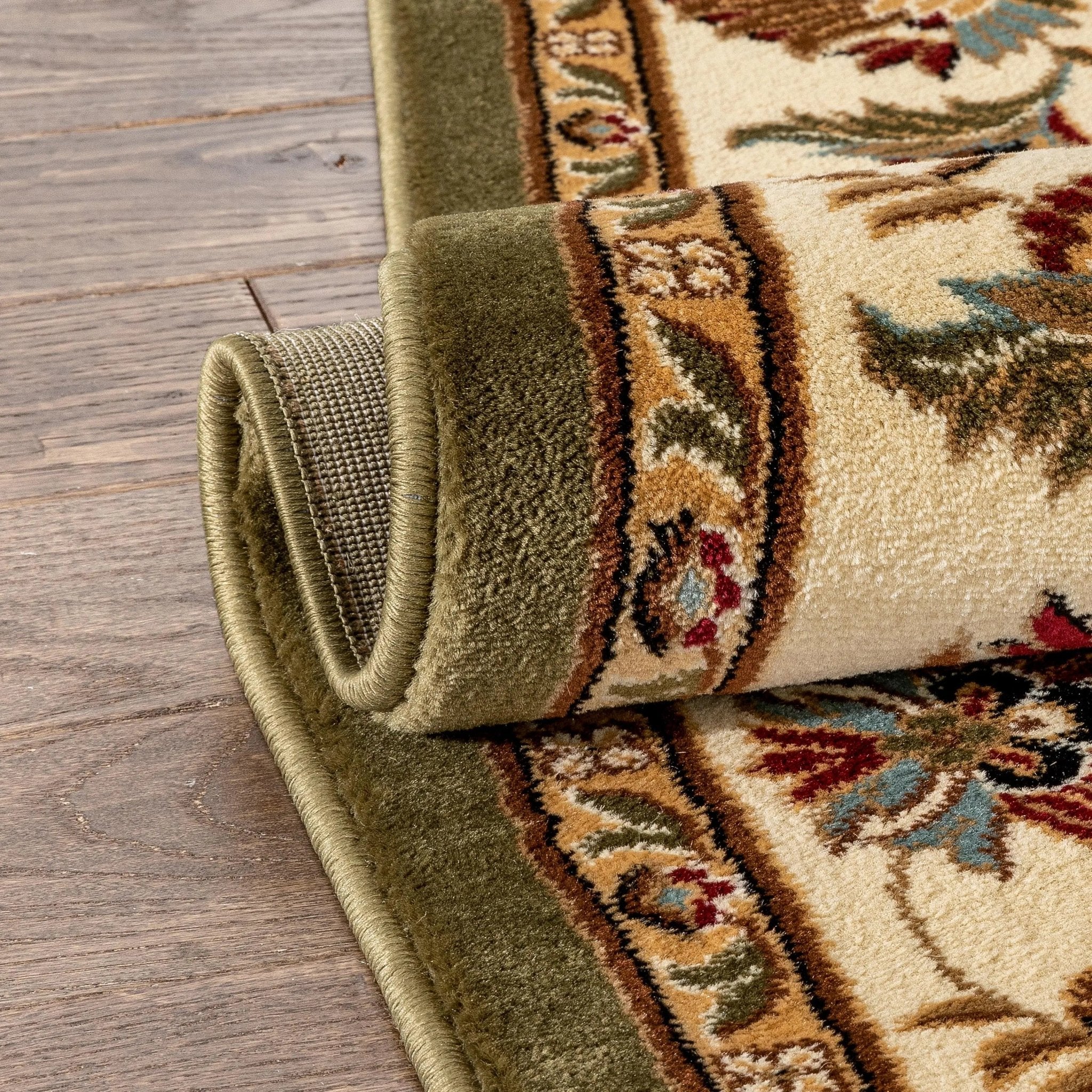 Abbasi Green Traditional Rug Well Woven