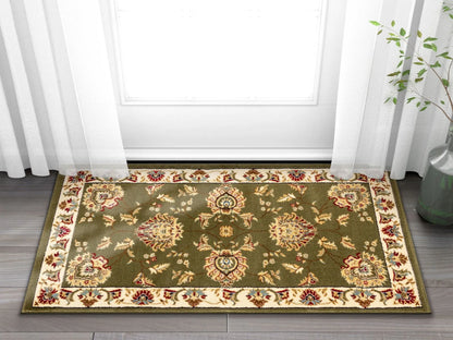 Abbasi Green Traditional Rug Well Woven