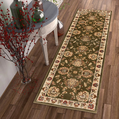 Abbasi Green Traditional Rug Well Woven