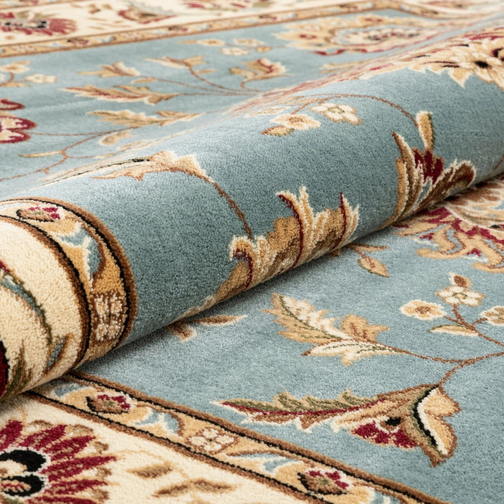 Abbasi Light Blue Traditional Rug Well Woven