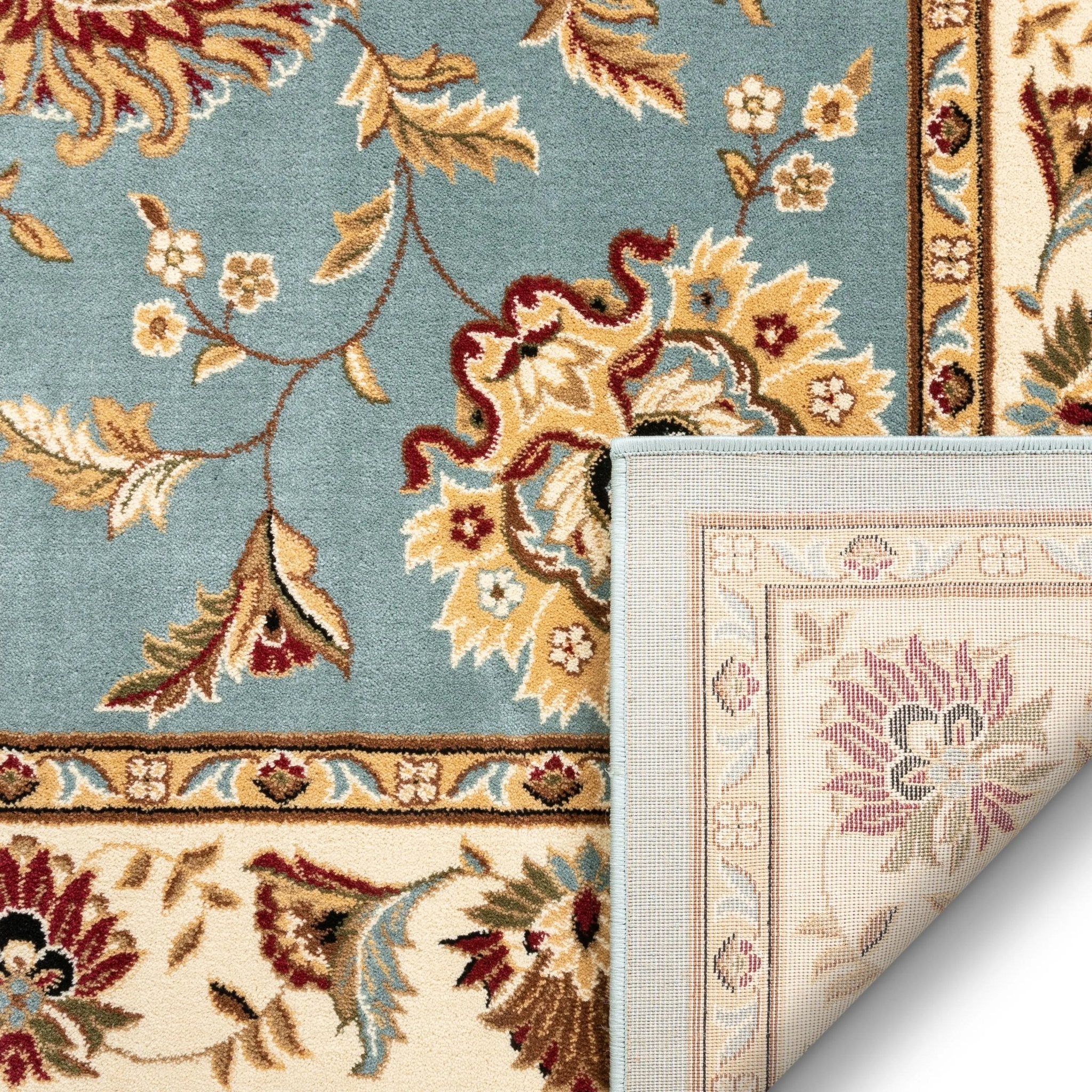 Abbasi Light Blue Traditional Rug Well Woven