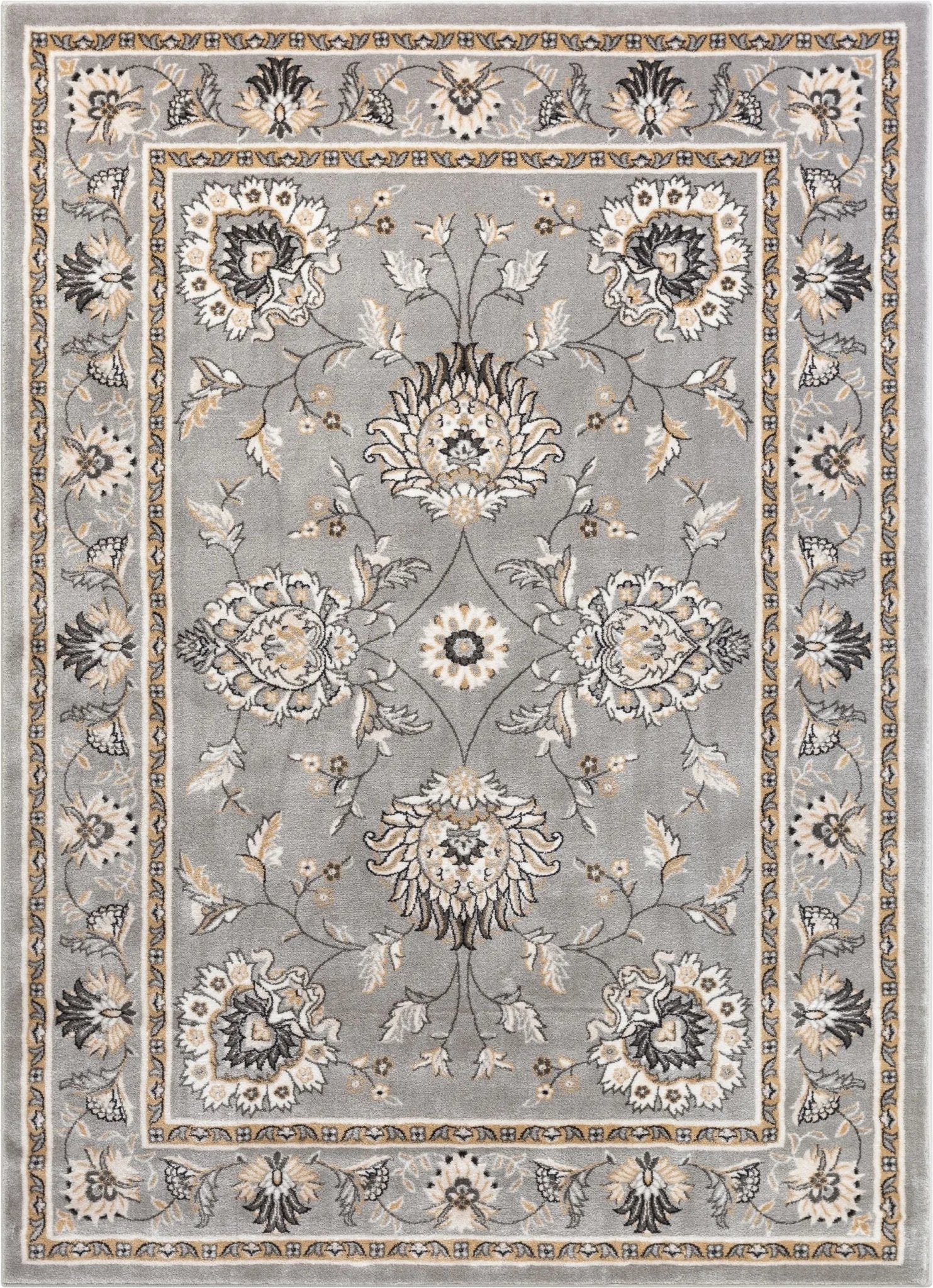 Abbasi Grey Traditional Rug Well Woven