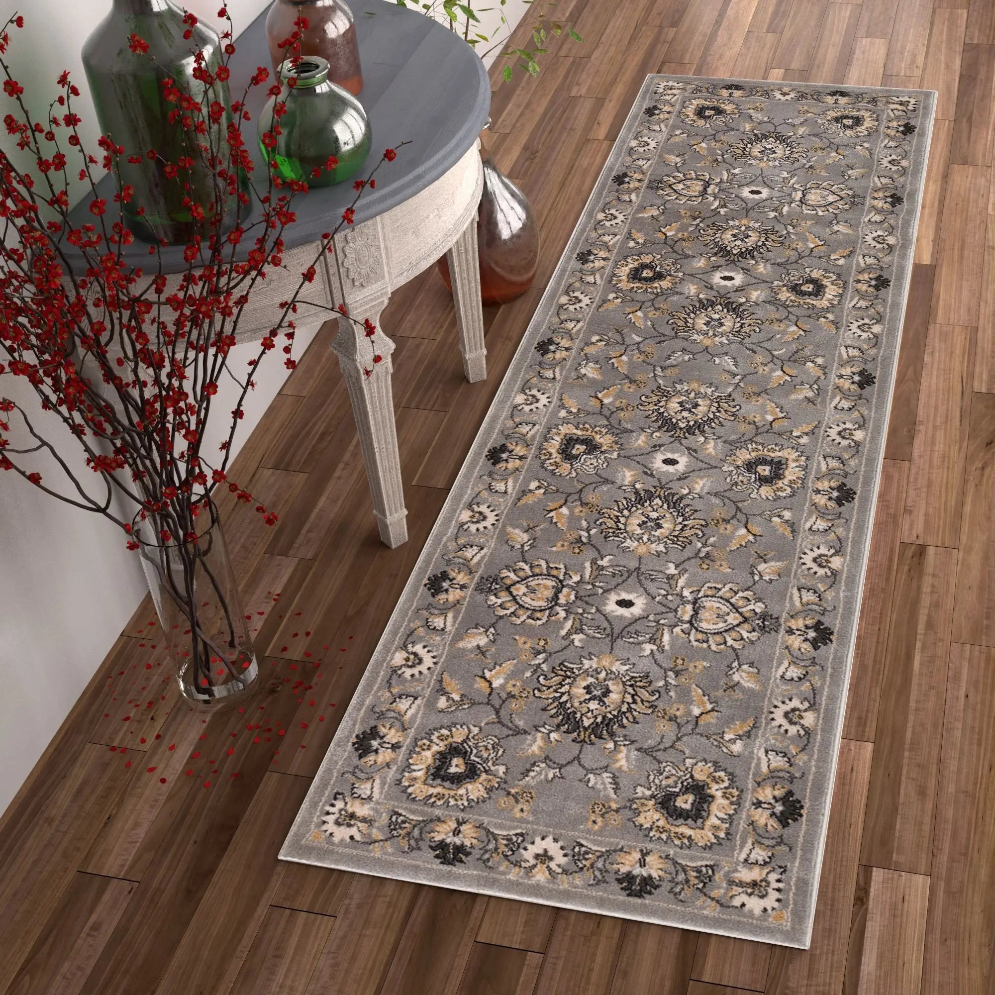 Abbasi Grey Traditional Rug Well Woven