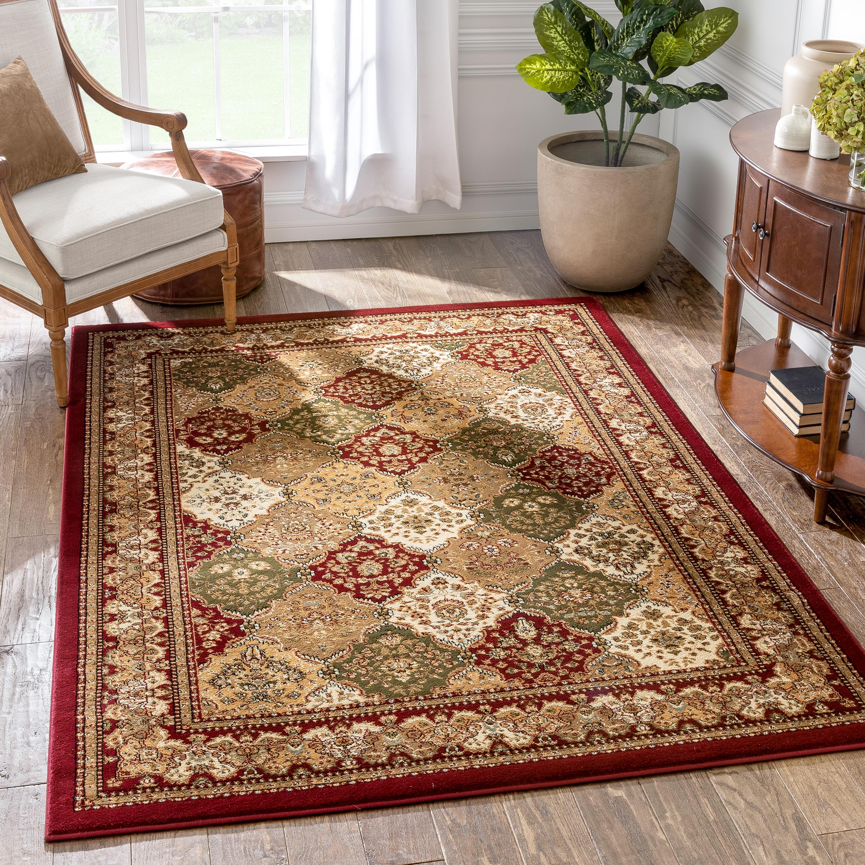 Mina-Khani Red Traditional Rug