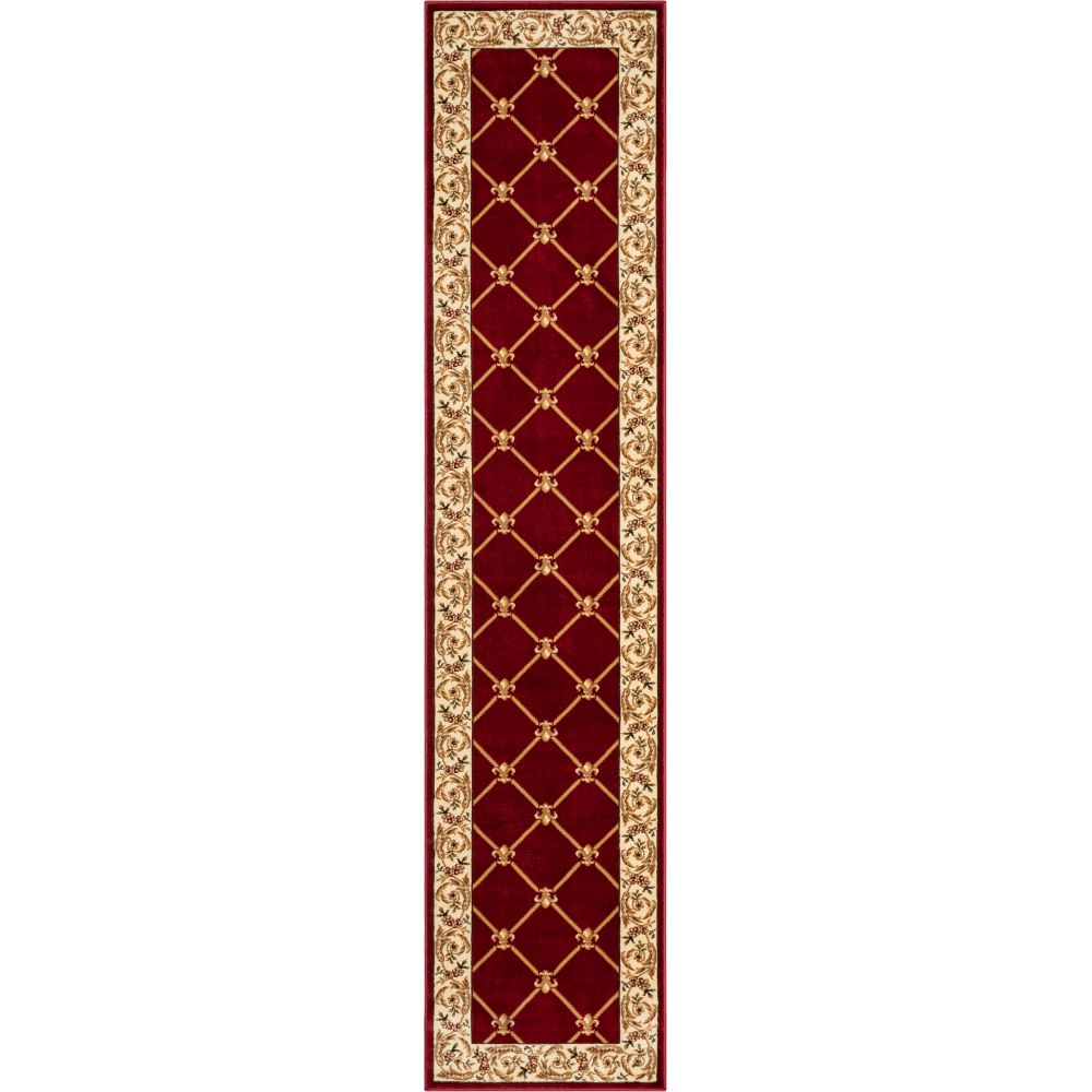 Fleur De Lis Red Formal Rug