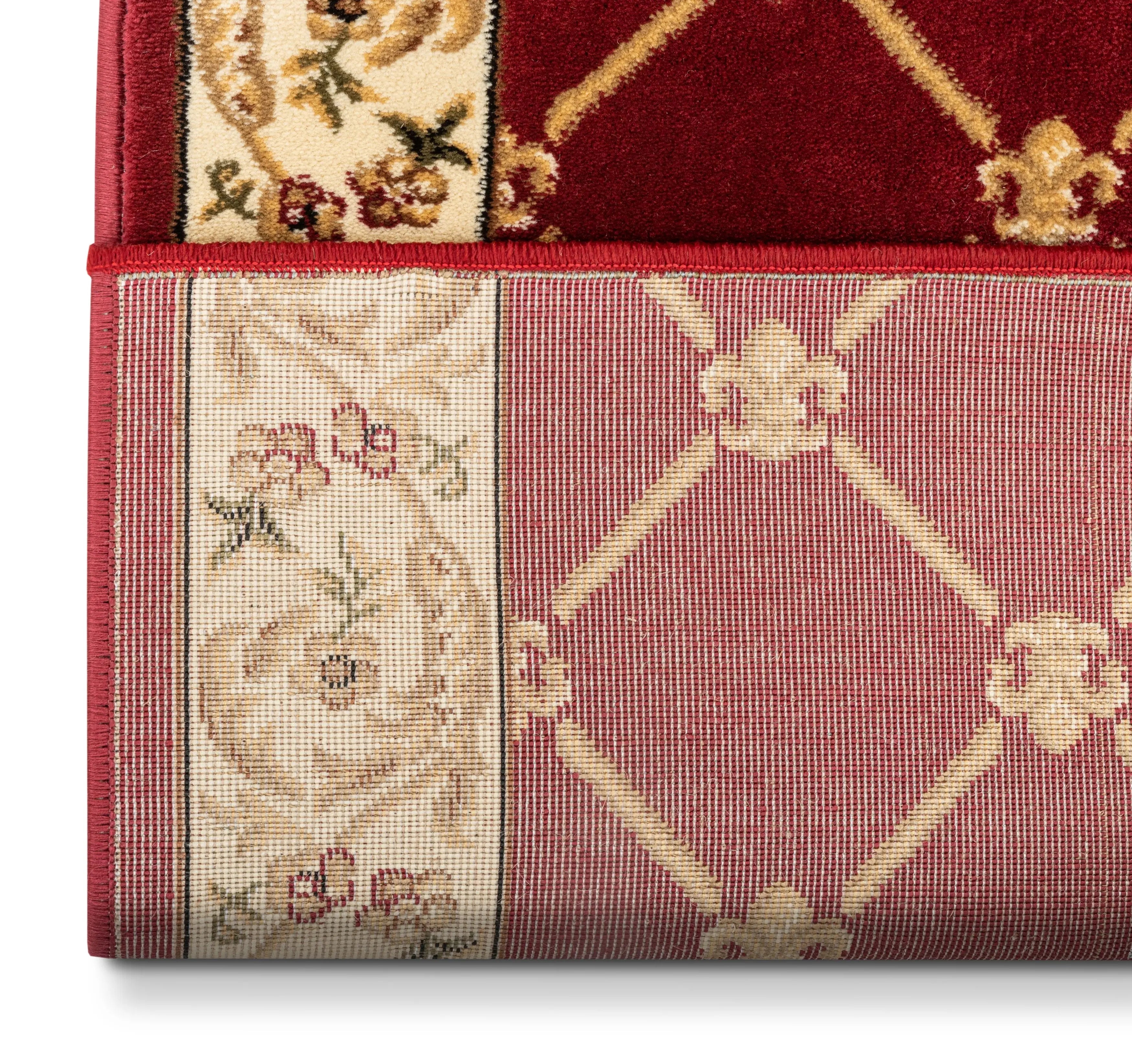 Fleur De Lis Custom Size Runner Formal Red Choose Your Width x Choose Your Length Hallway Runner Rug